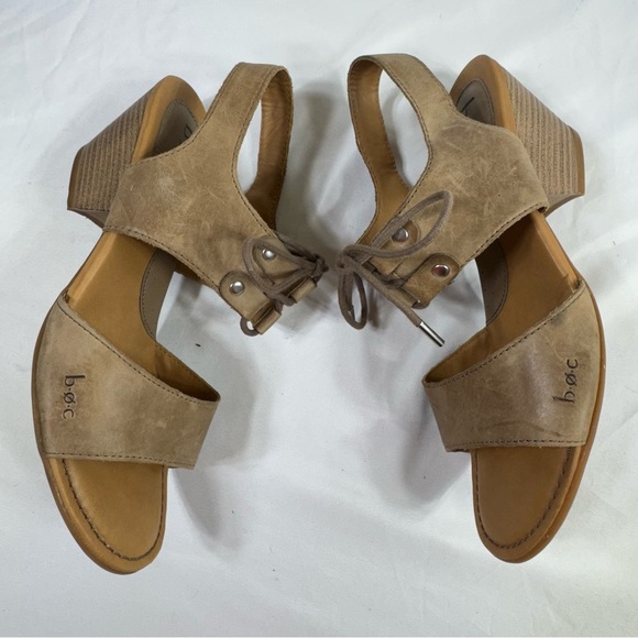 b.o.c Born Blaire Leather Slingback Boho Heel Sandals Sz 9 - Picture 3 of 7